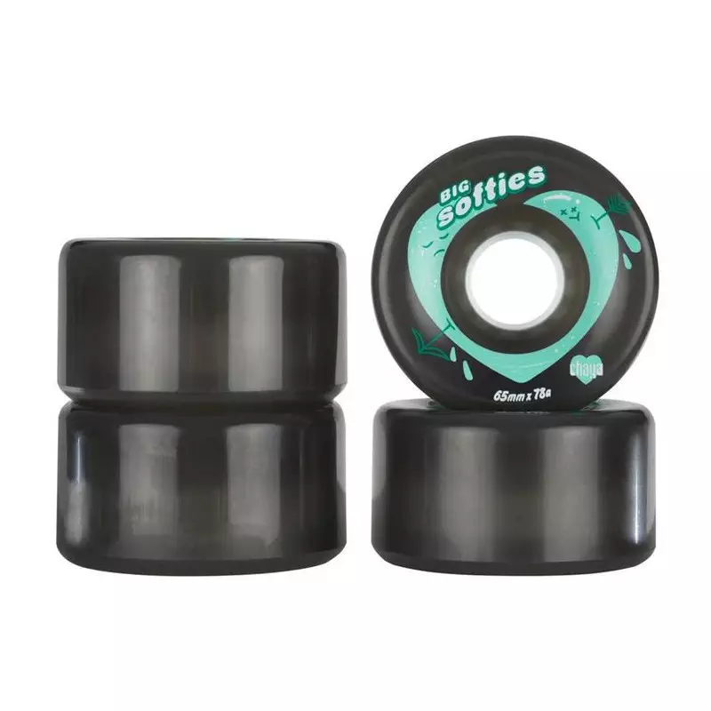 Roues roller CHAYA Big Softies Clear Black 65mm*37mm/78a (pack de 4)