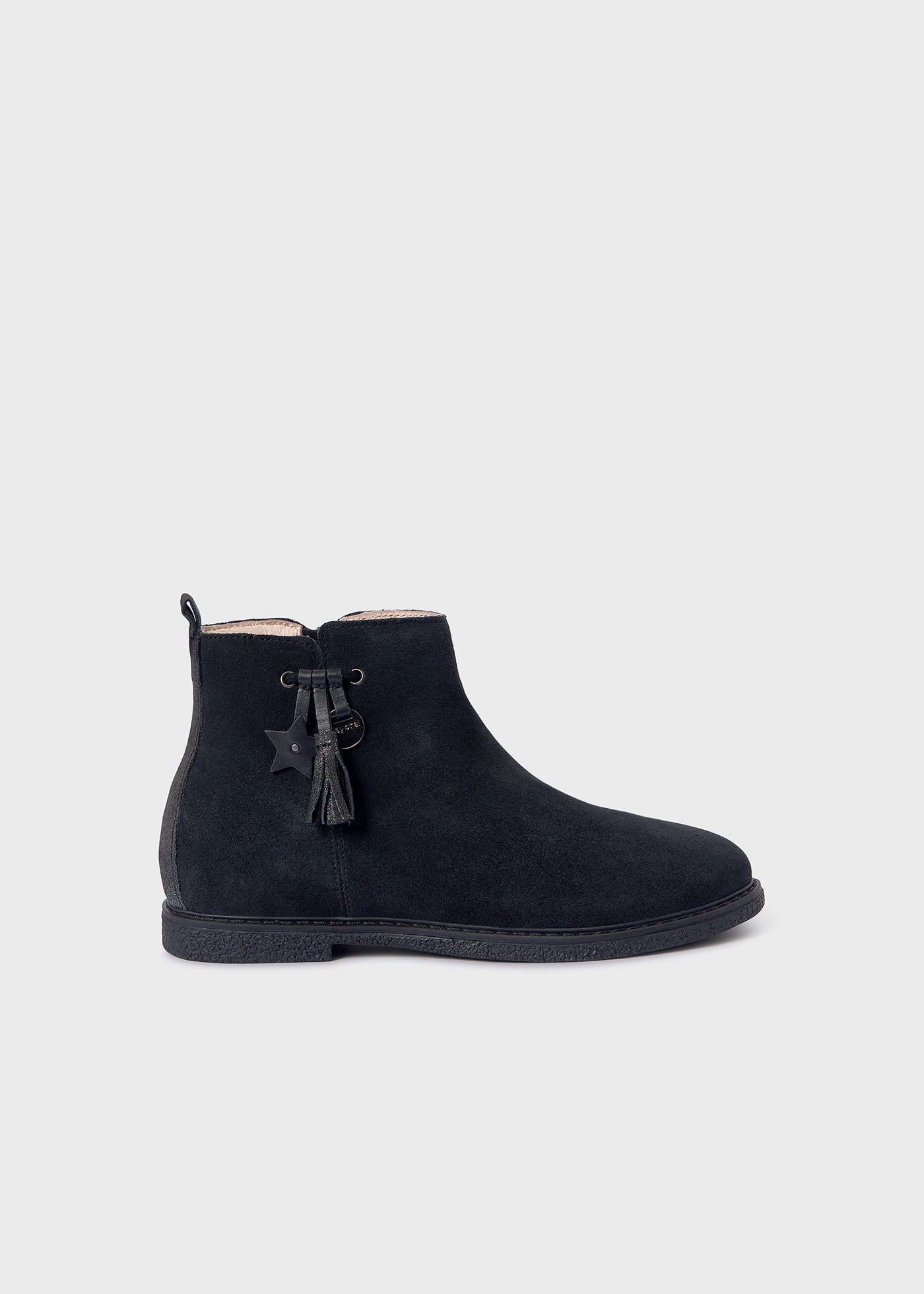 Botas de tornozelo em couro sustentável para meninas