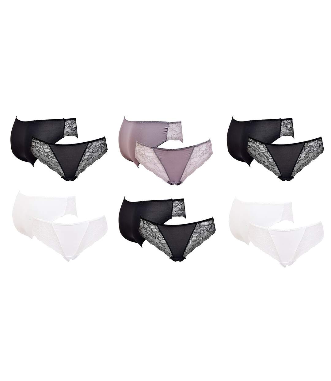 Culottes Femme INFINITIF avec Dentelle Pack de 6 culottes Dentelle 1093