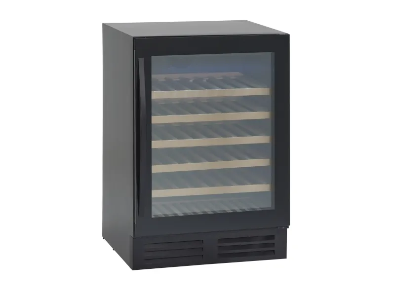Scandomestic SV 81 B Premium Collection - Vinkøleskab - 1 Zone - bredde: 59.6 cm - dybde: 60.5 cm - højde: 86.5 cm - 146 liter - sort - Optil 46 flasker