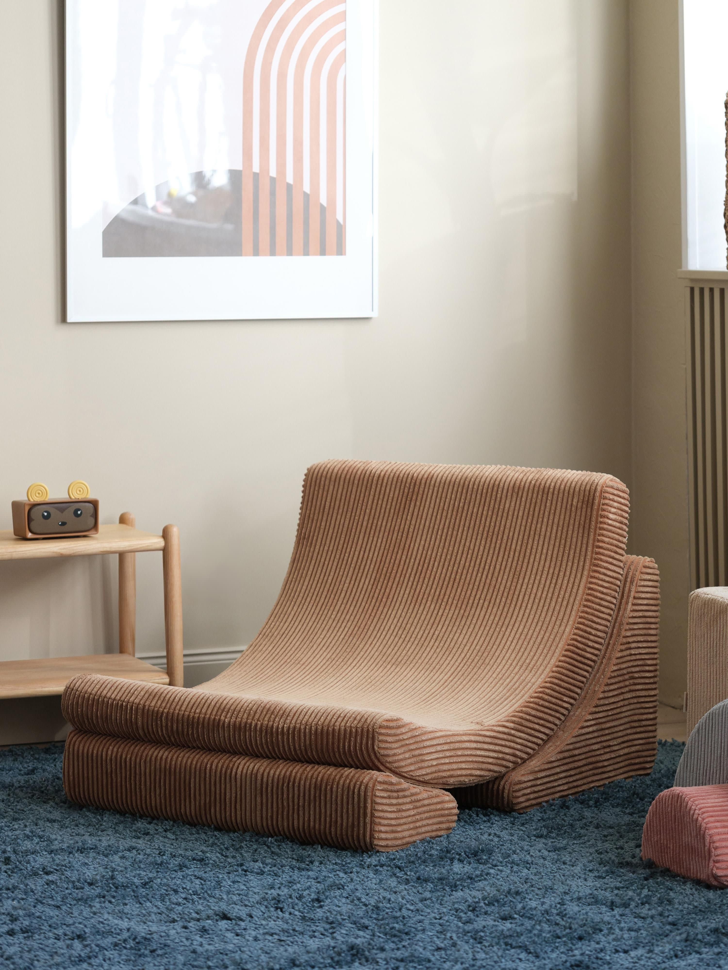 Handgemaakte corduroy fauteuil voor kinderen, Moon