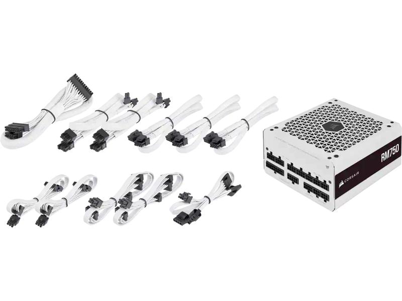 Corsair Netzteil RM750 (2021) 750 W, Weiss ATX-Netzteil mit 750 W