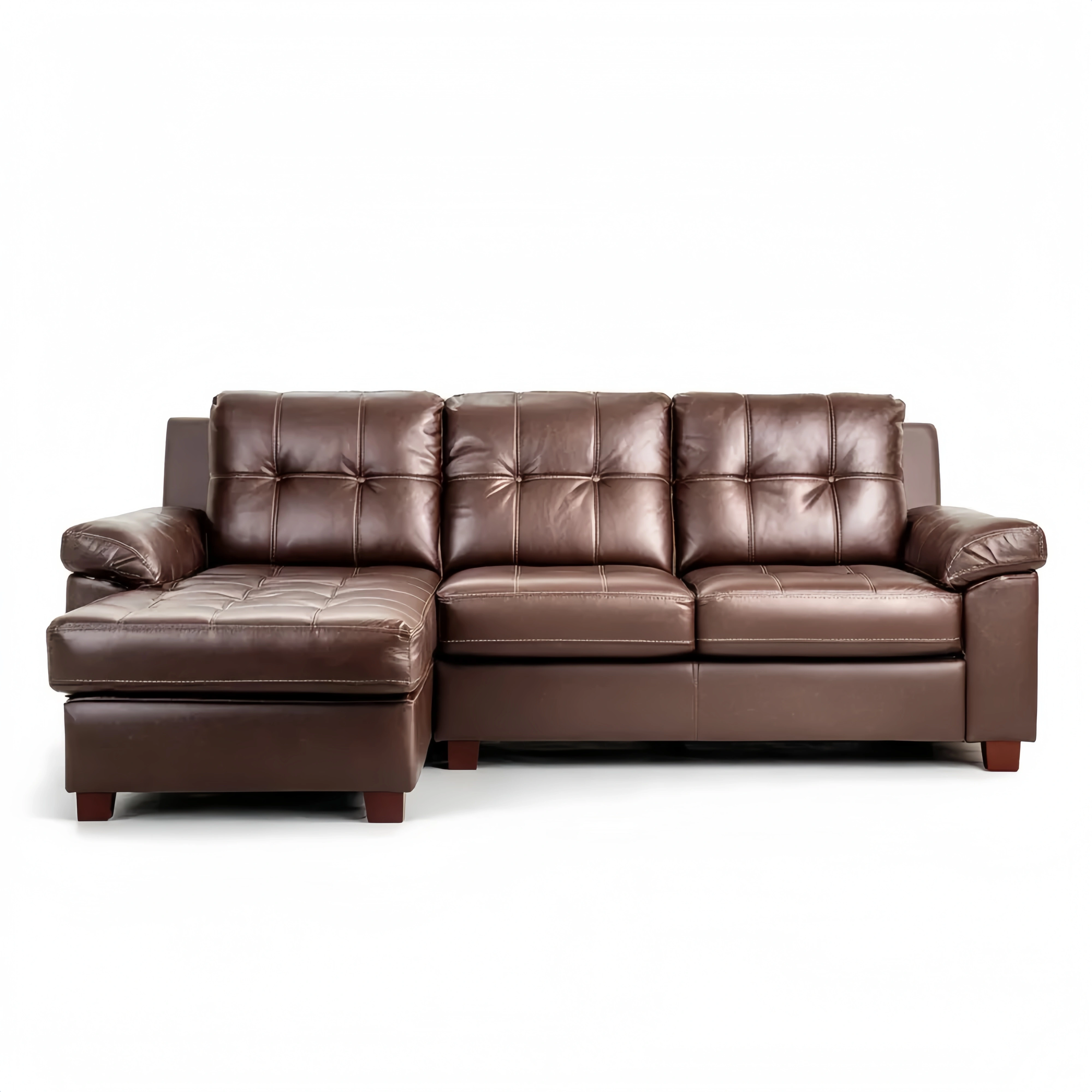 Ecksofa Kunstleder 280x180x85 cm - Braun - Modernes Design