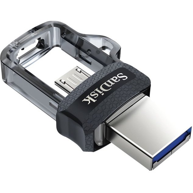 SanDisk 173384 lecteur USB flash 32 Go USB Type-A / Micro-USB Noir, Transparent