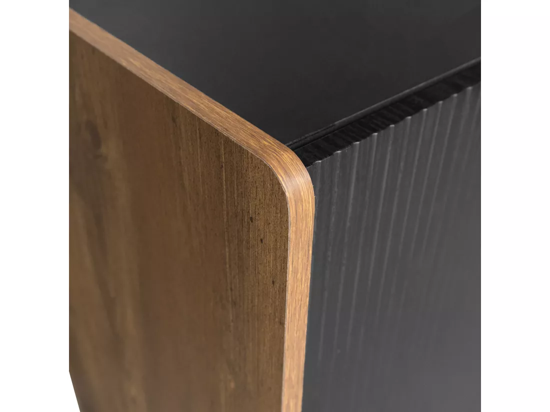 Buffet contemporain - 2 portes et 3 tiroirs - Noir & Naturel