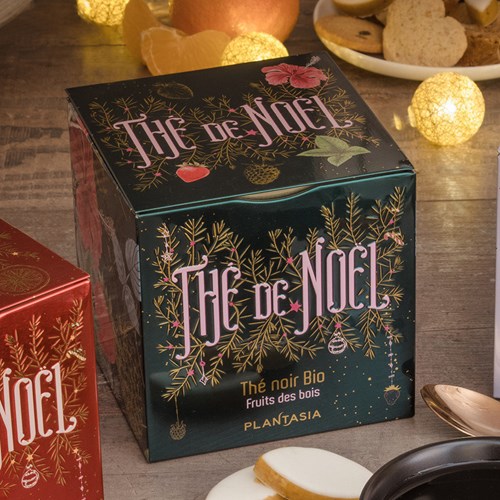 Cube de noel thé bio fruits des bois