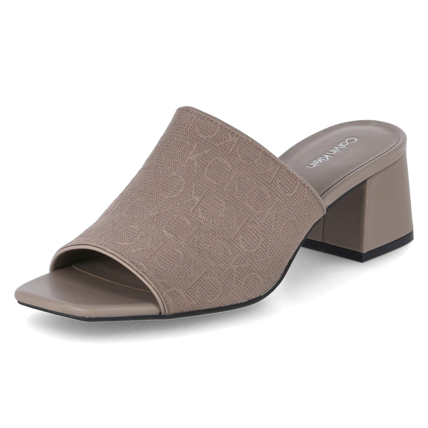 Calvin Klein Pantoletten HEEL MULE 45 MONO - 4 - taupe