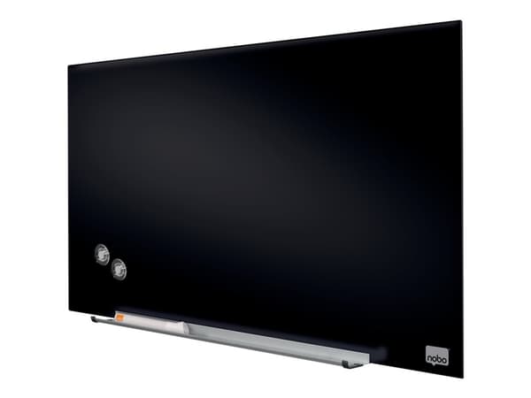 Nobo Diamond - Whiteboard - veggmonterbar - 677 x 381 mm - herdet glass - magnetisk - svart