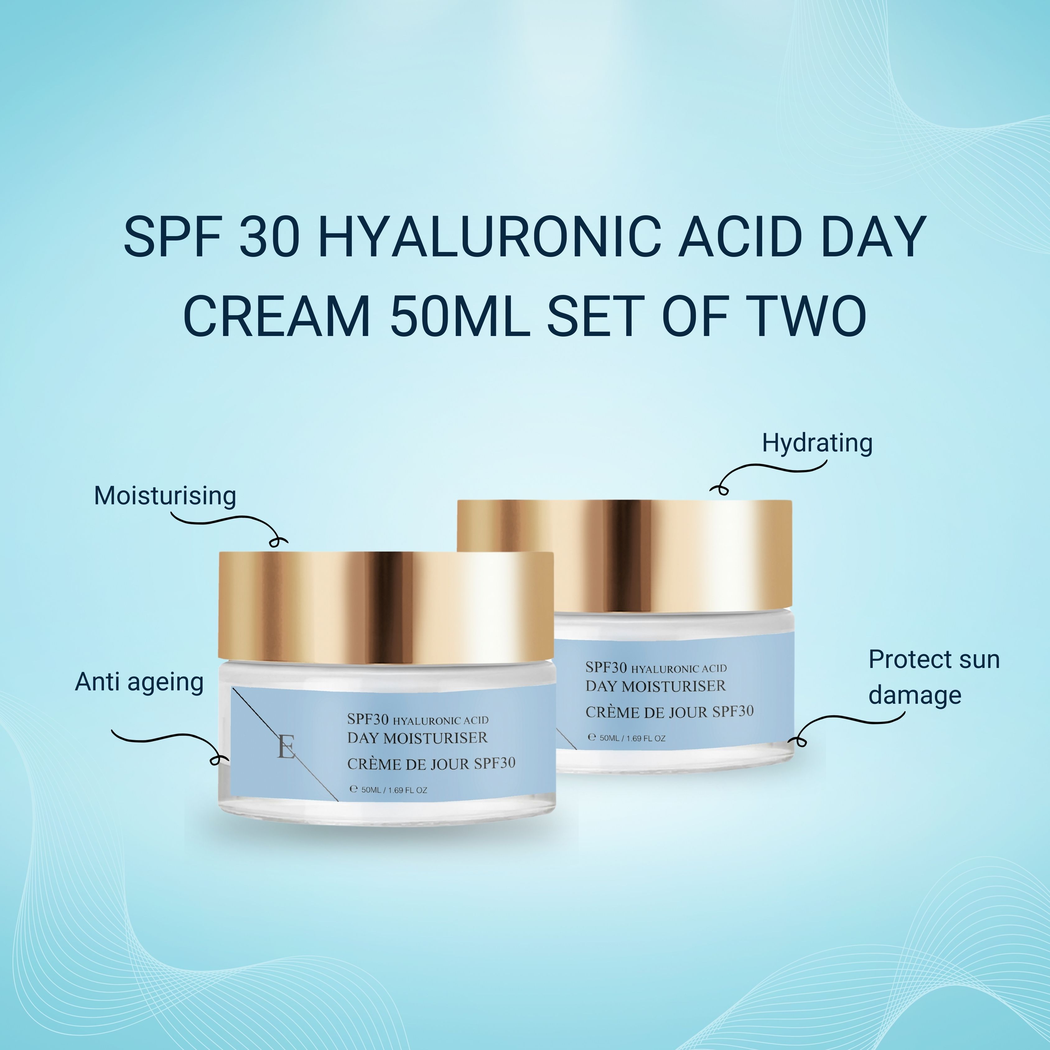Erth skin london SPF 30 Hyaluronsäure-Tagescreme set
