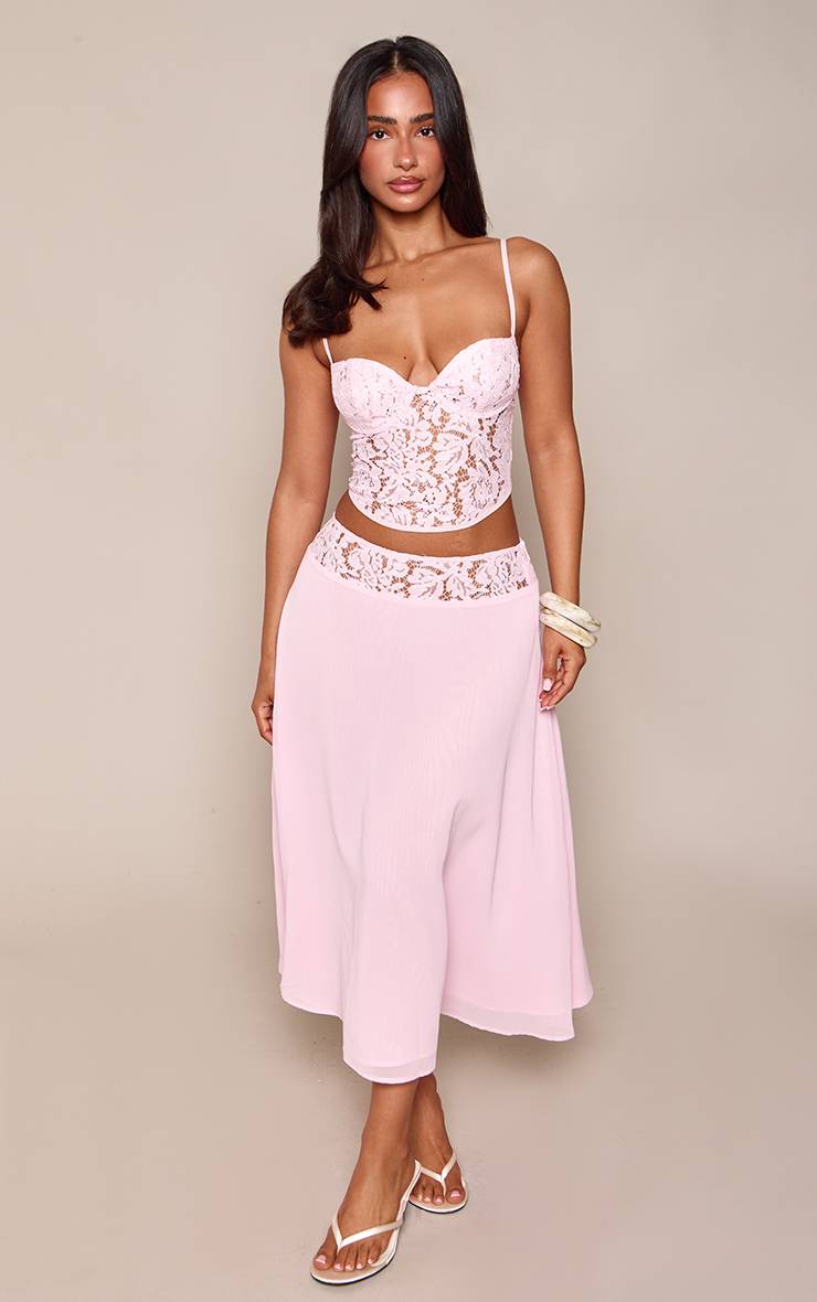 Rose Bébé Top Corset En Dentelle À Bretelles Petite - Ensemble Coordonné