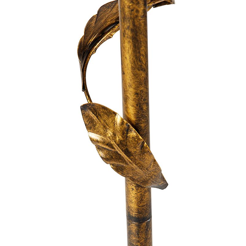 Vintage vloerlamp antiek goud zonder kap - Linden