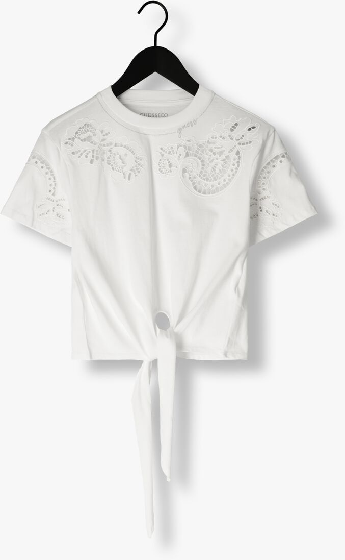 GUESS witte guess t-shirt ss cn ajour lace tee