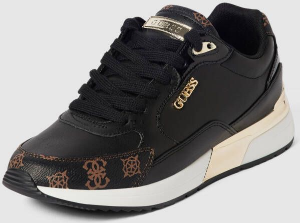 Guess Dames Sneakers Moxea Active Lady Zwart Bruin Multilogo Black Dames