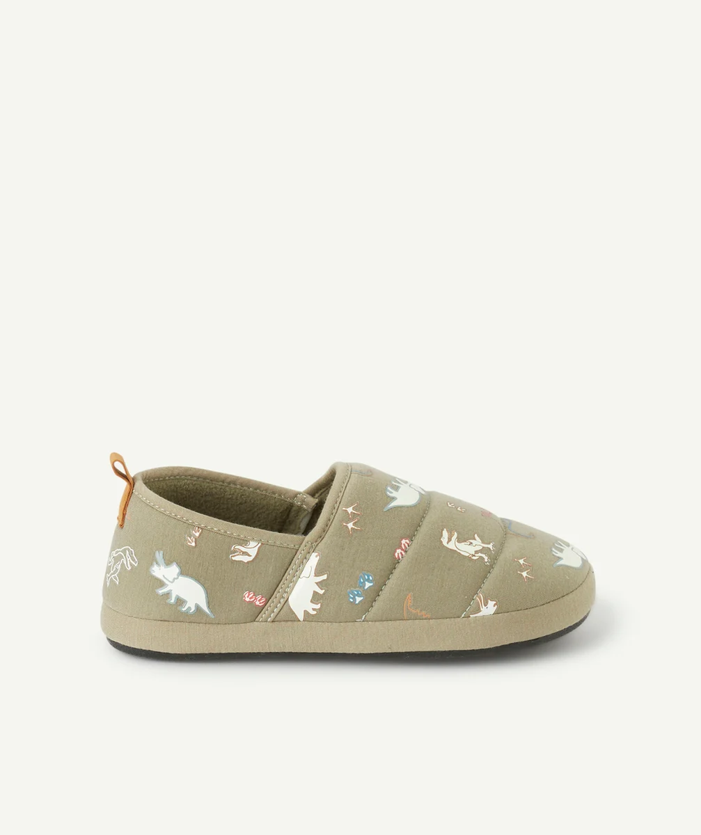 CHAUSSONS GARÇON BRILLANTS DANS LE NOIR THÈME DINOSAURES