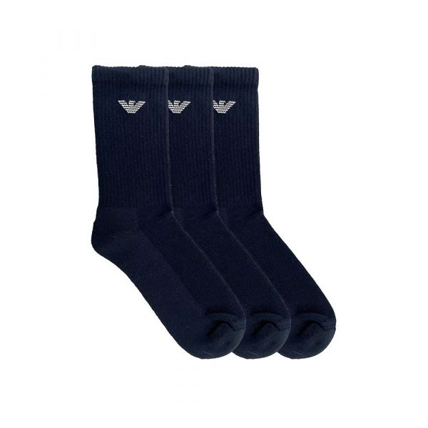 Emporio Armani Meias Longas 303133 3 Pares Navy 40-45