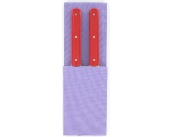 Coffret 2 pièces - Français 9.47 Manche Rouge Couteau Table par Perceval