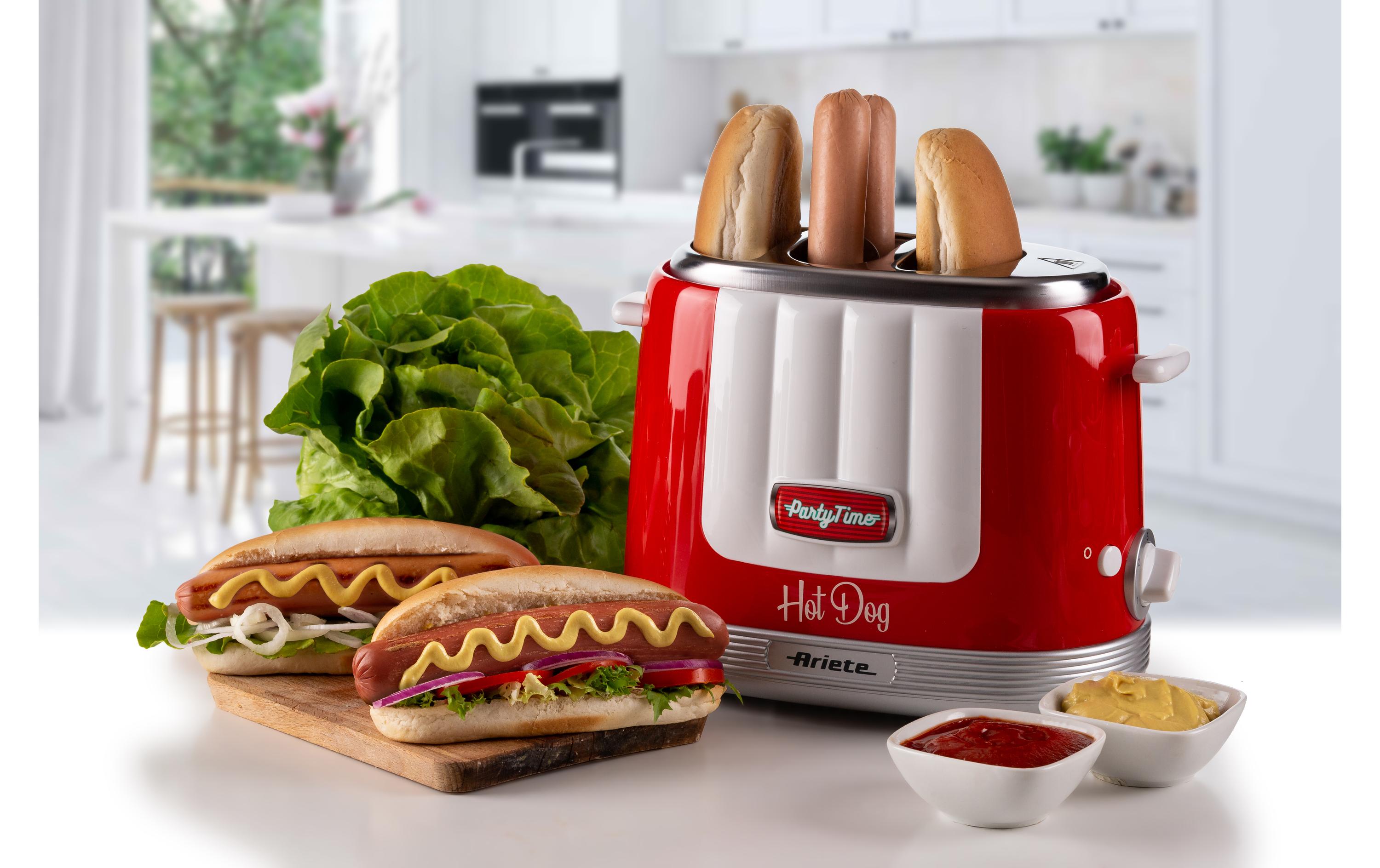 Hot Dog Maschine Party Time ARI-206-RD Rot/WeissHot Dog-Gerät