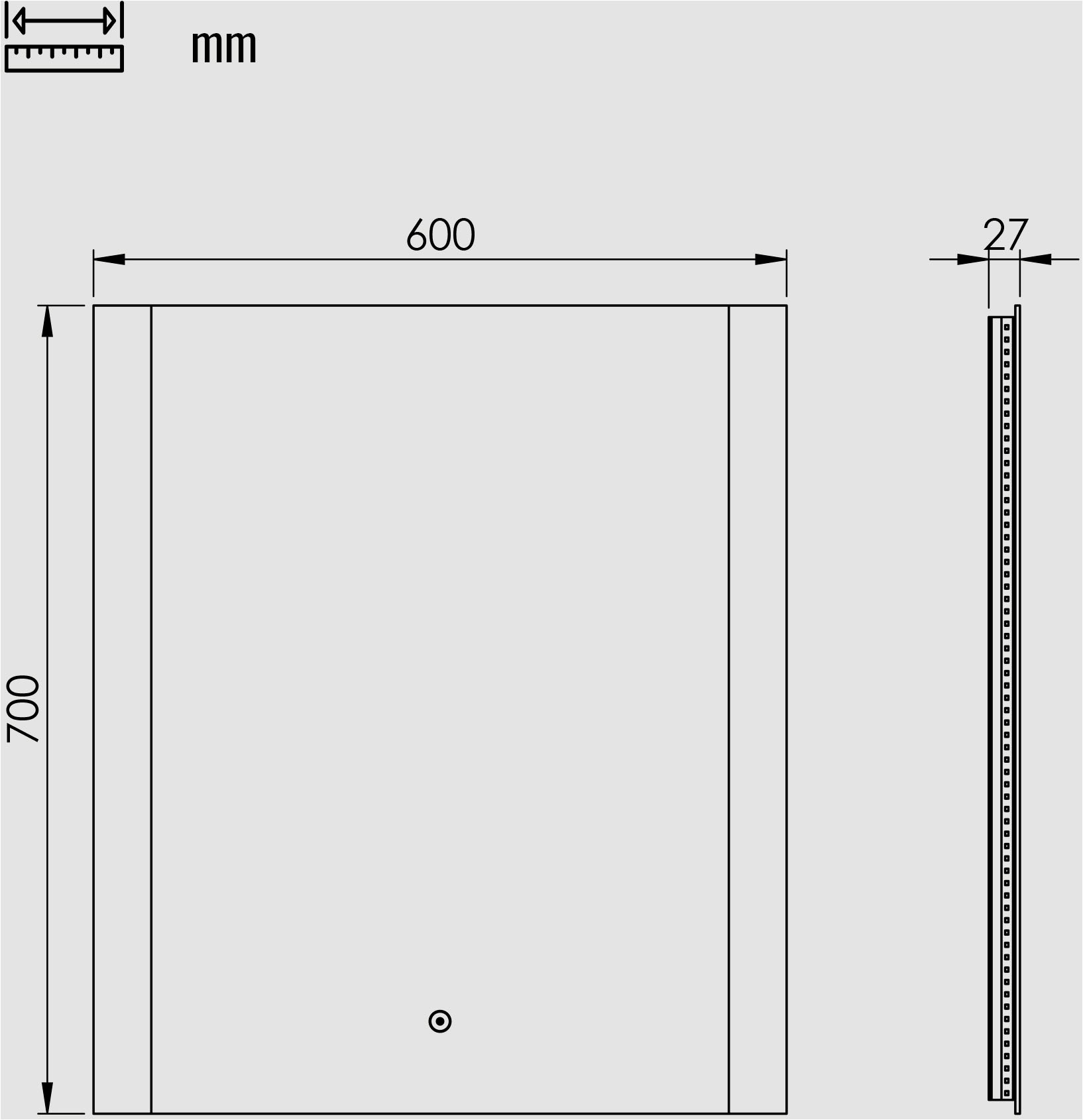 Loevschall Badspiegel »Vega Quadratisch, Badzimmerspiegel mit LED Beleuchtung, Lichtspiegel« Touchpanel für Lichtsteuerung, Dimmbar Spiegel, Dänisches Design