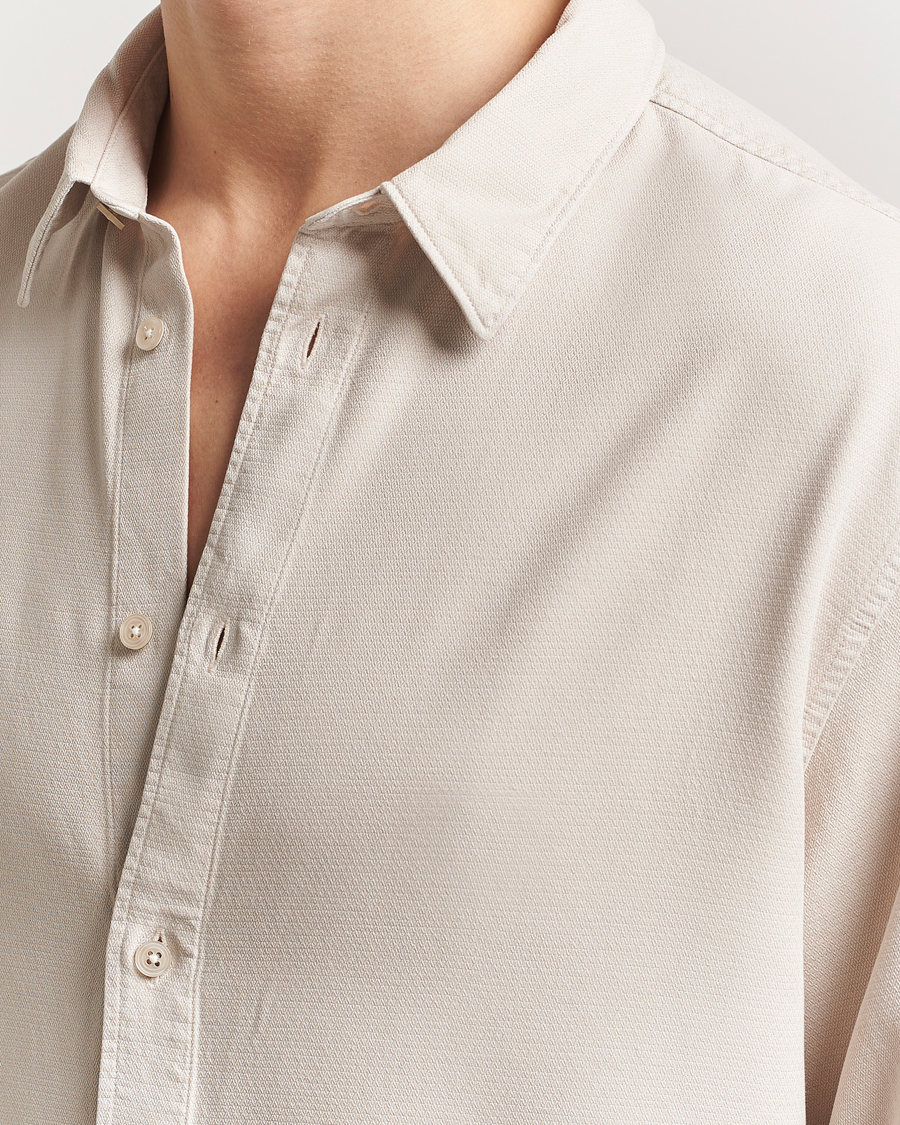 J.Lindeberg Garment Dyed Structure Tencel Shirt Moonbeam