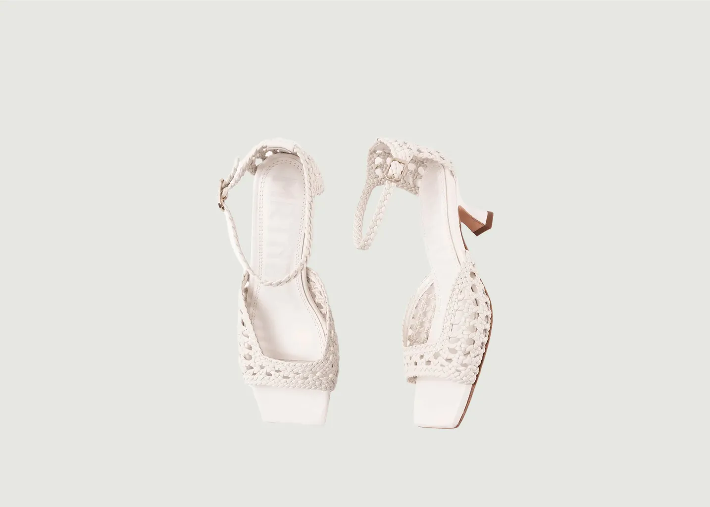 Sandales à talons en cuir tressé Veronica Souliers Martinez