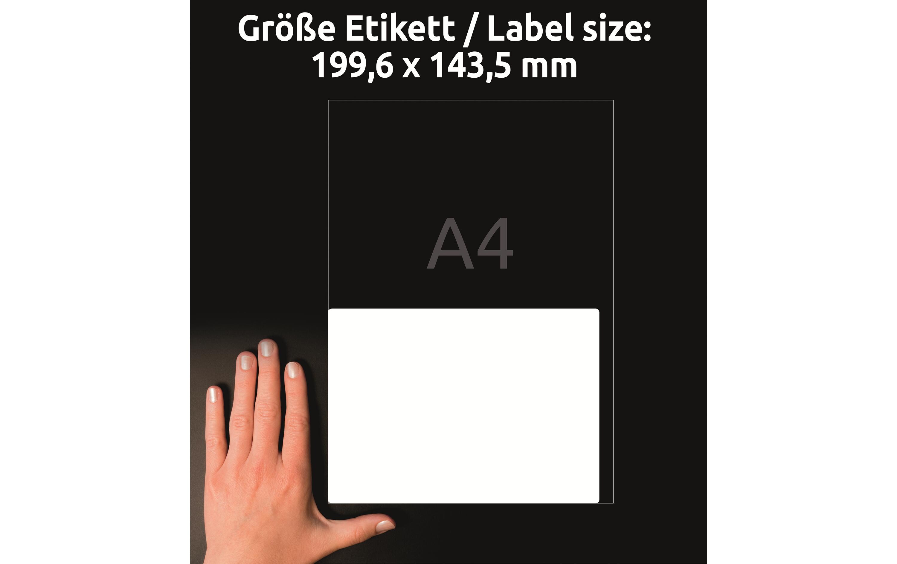 Universal-Etiketten Stick + Lift 199 x 143.5 mm, 100 BlattAblösbare Etiketten