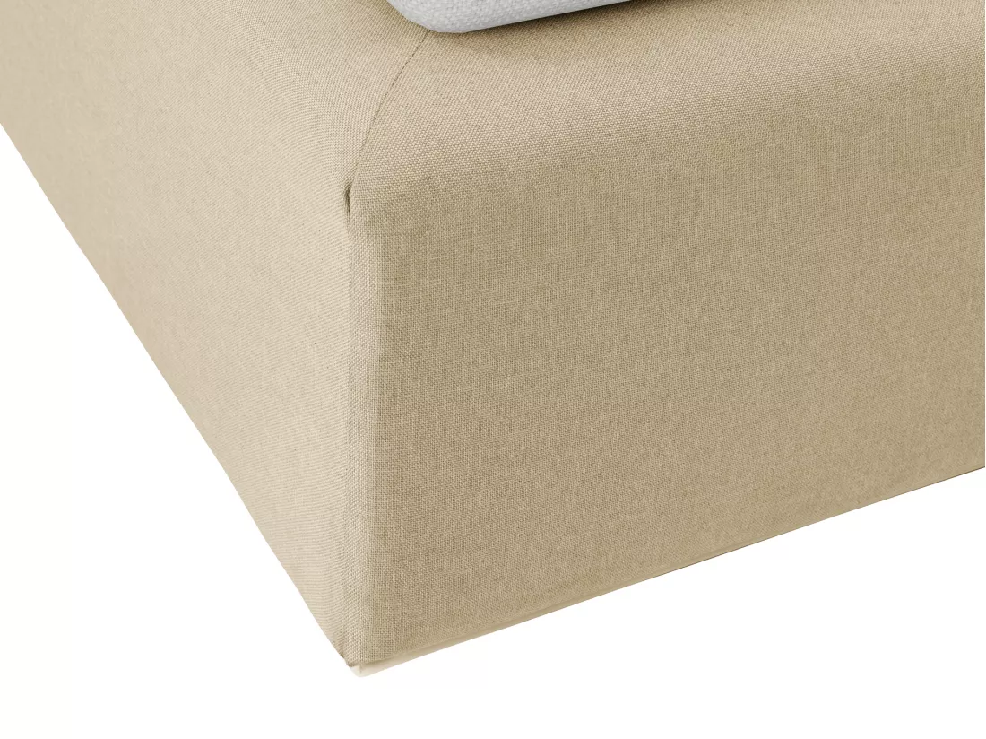 Ensemble complet boxspring tête de lit + sommier avec leds + matelas - 160 x 200 cm - Tissu - Beige - OTARU de YSMÉE