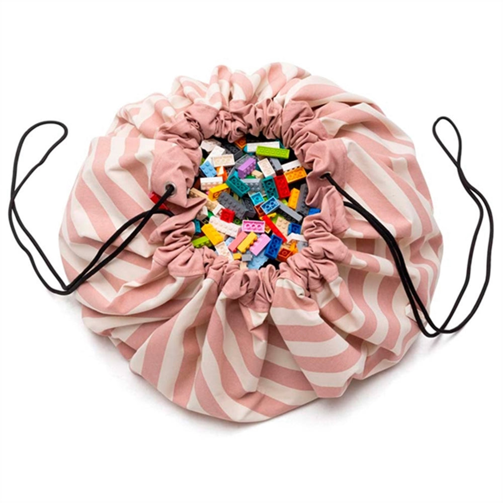 2-i-1 Legetæppe Stripes pink - Play&Go