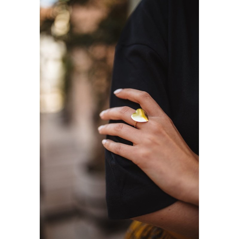 bague coeur plaqué argent - APHRODITE