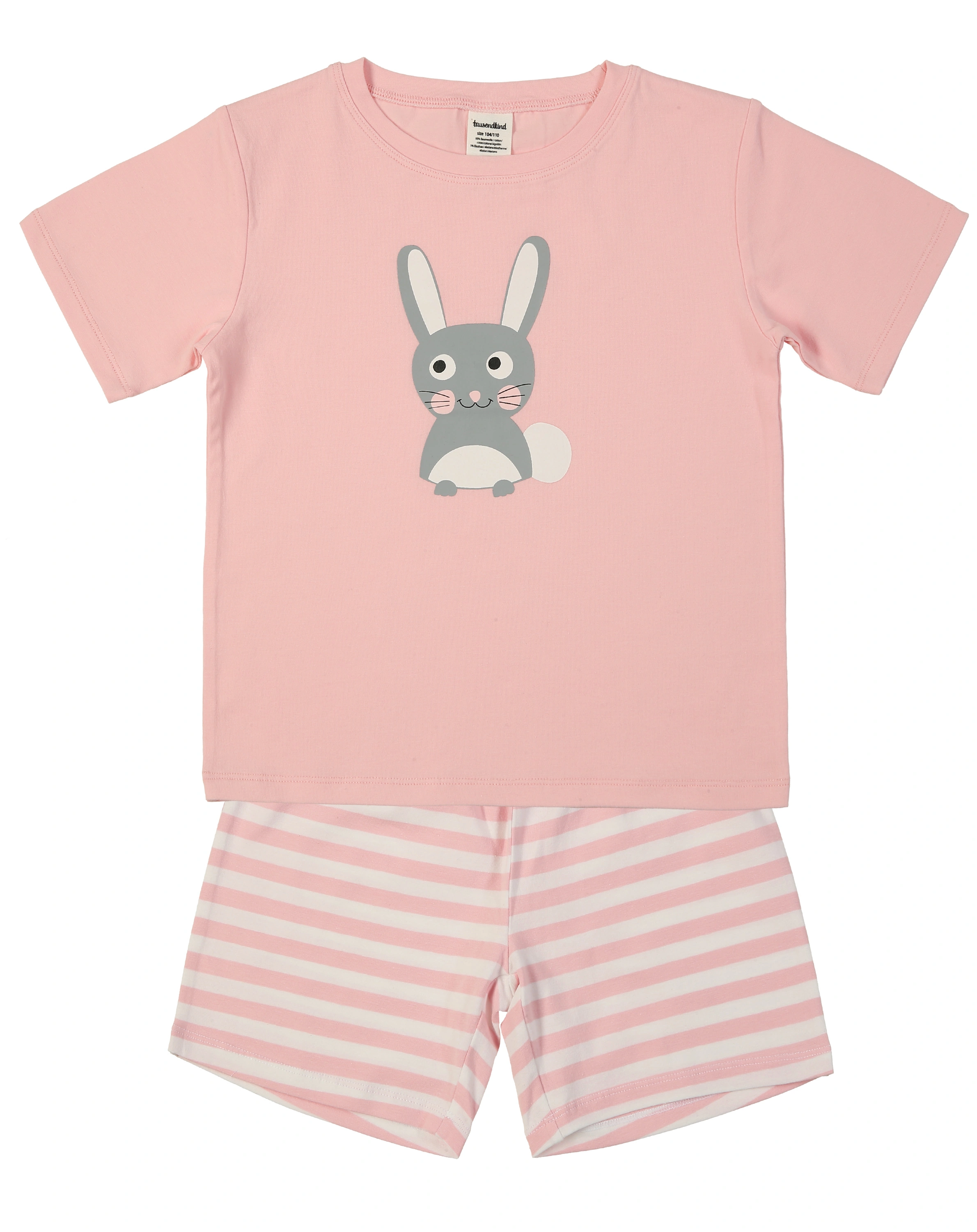 Schlafanzug HASE HENRY kurz in rosa/weiß