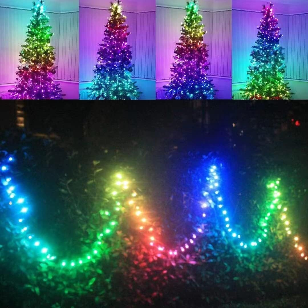 (10m) 100 LED's Bluetooth USB Lichterkette Soundgesteuerte RGB Beleuchtung mit App Steuerung   Fernbedienung (iOS/Android) - Bunt