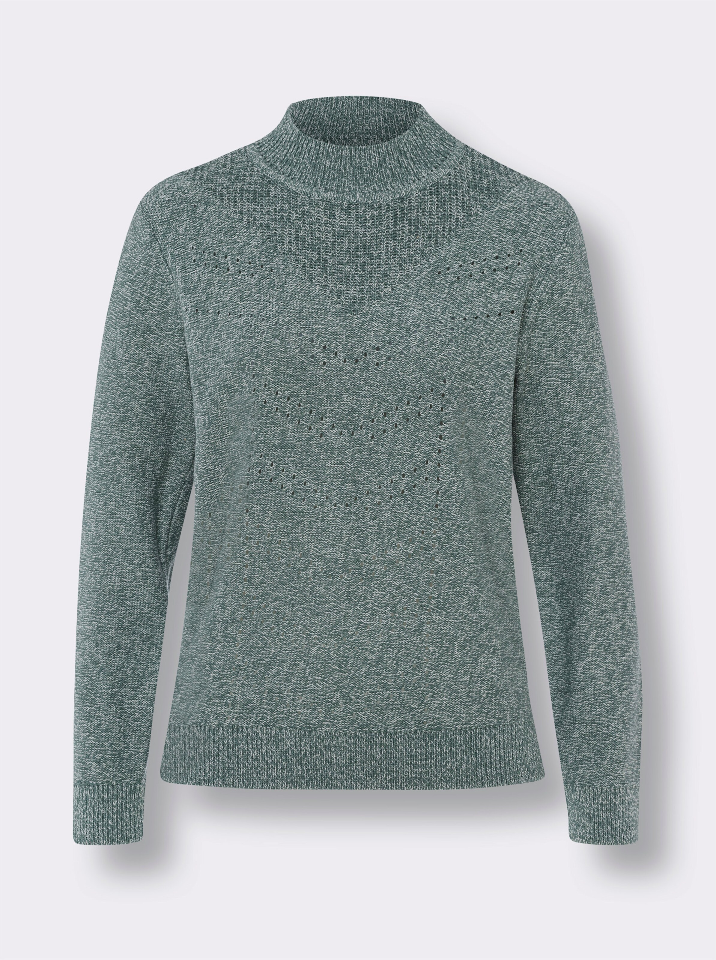 Langarm-Pullover in Melange-Optik