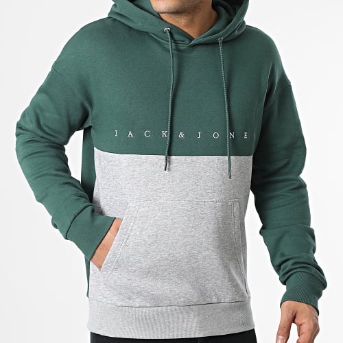 Sweat Capuche Copenhagen Blocking Vert Gris Chiné