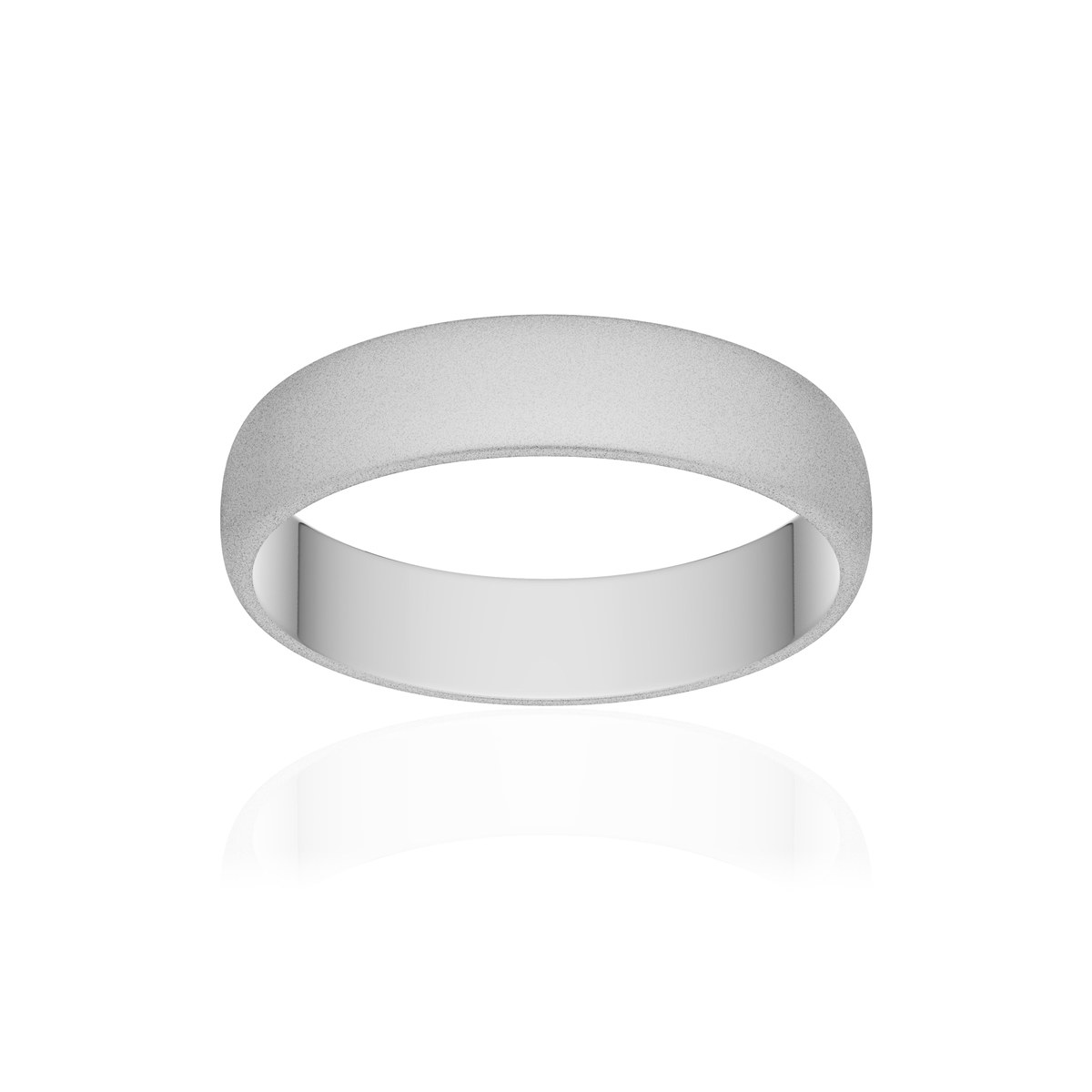 Alliance platine 950 sablé demi-jonc 4,5 mm