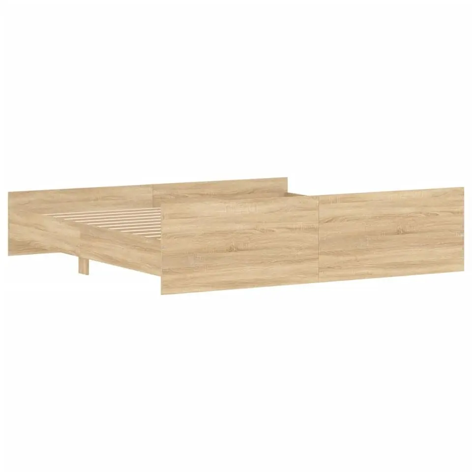 vidaXL - Bed incl. hoofd- en voeteneinde - Sonoma eiken - 180x200 cm