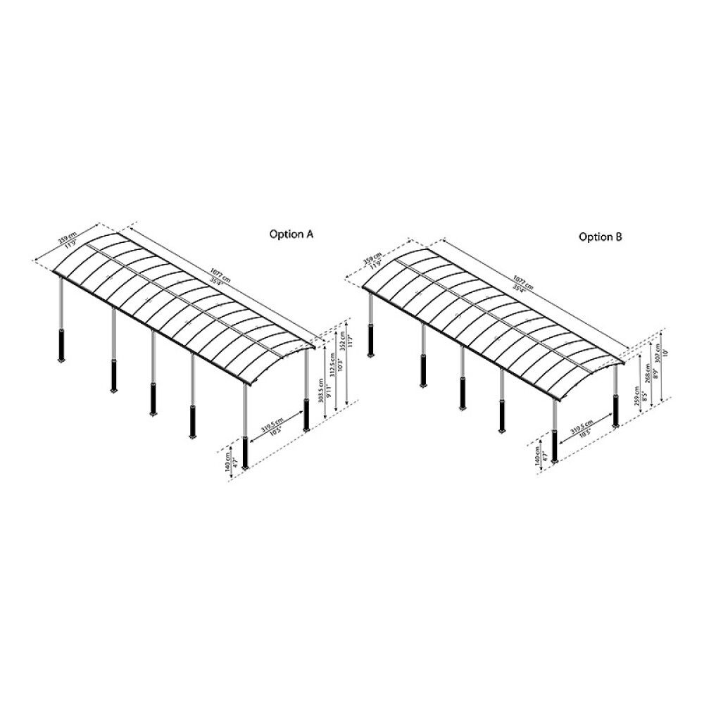 CARPORT CANOPIA ALPINE 32M² BRONSE/GRÅ