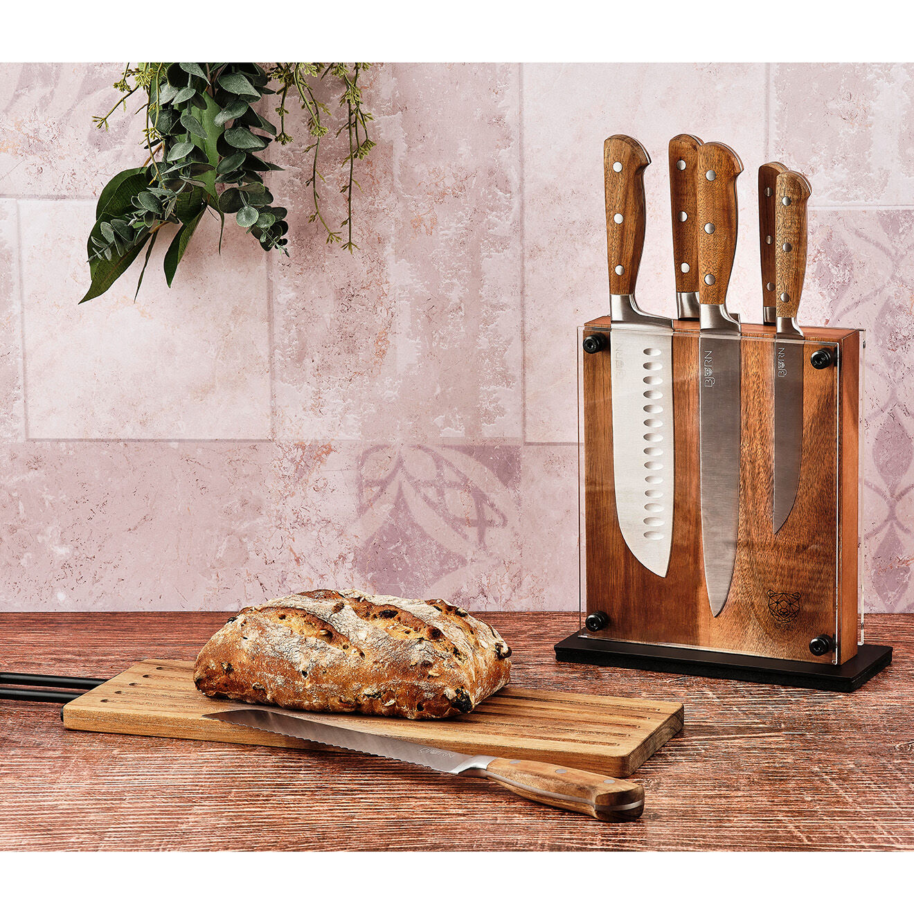 Bjorn Bloc avec couteaux de cuisine Jakob Rauma bois mat - 7 pièces