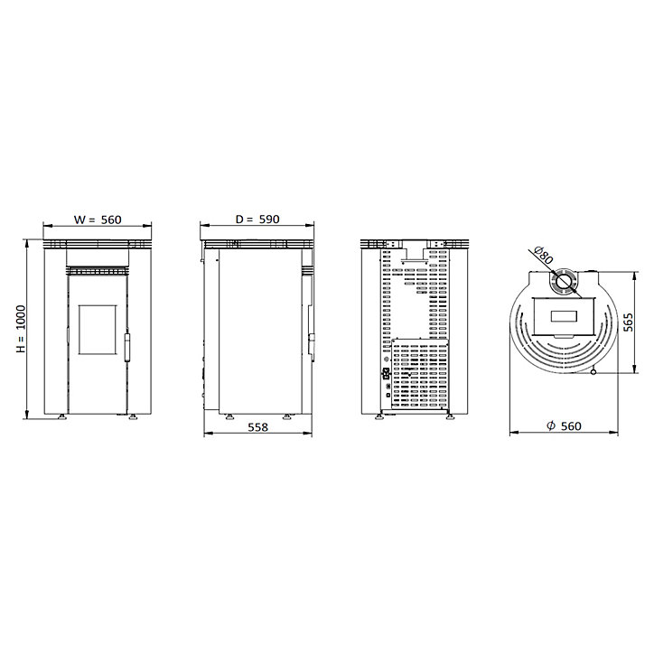 Poêle à granulés Bestove Maia 7kW noir