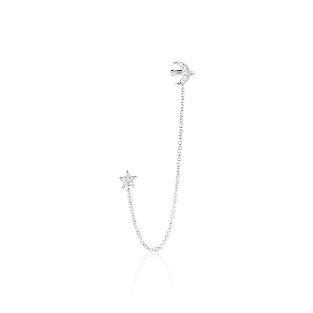 Bijoux D'oreilles Argent Blanc Aulay Oxydes De Zirconium