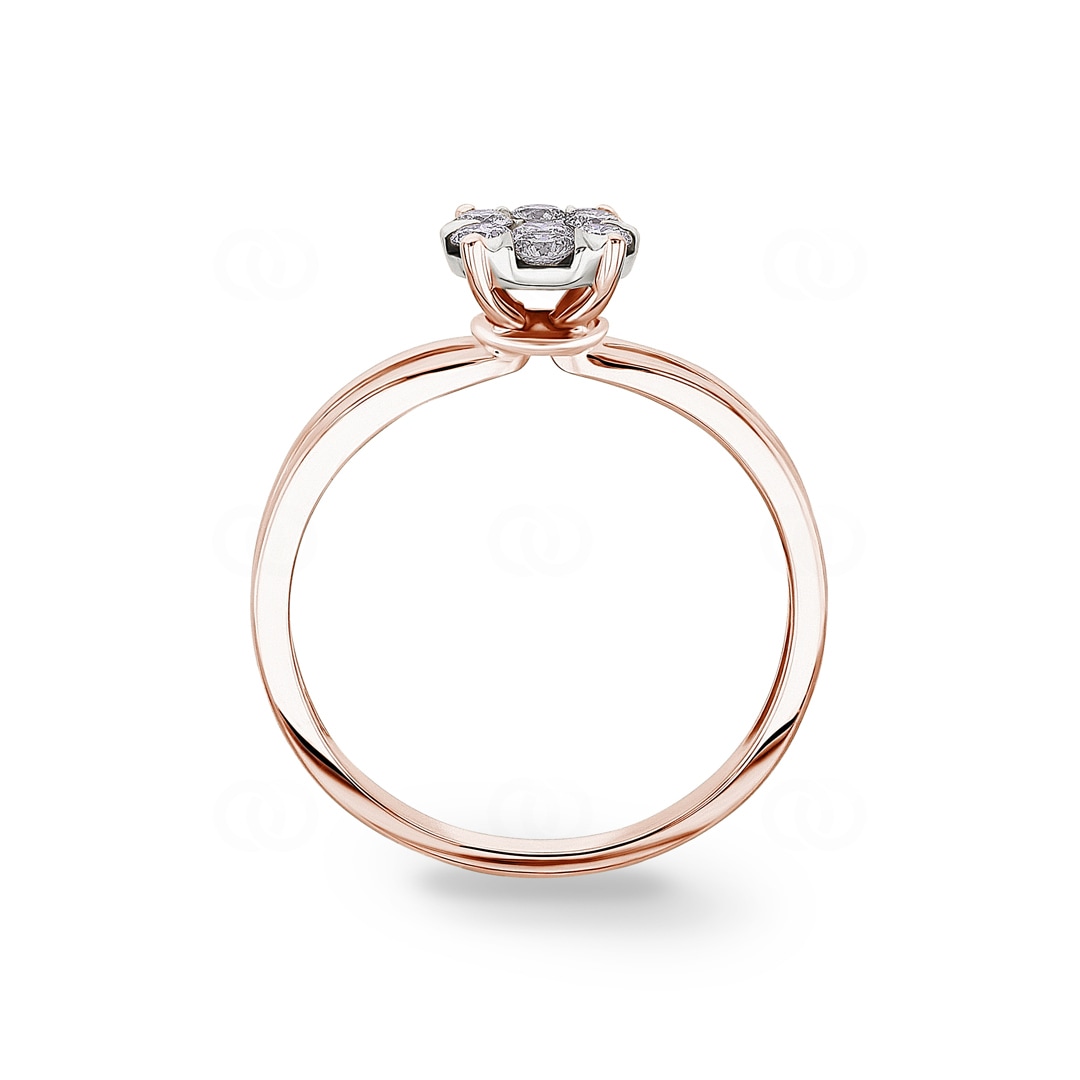 Verlobungsring 750/18 K Roségold mit Diamanten 0.34 ct H/si