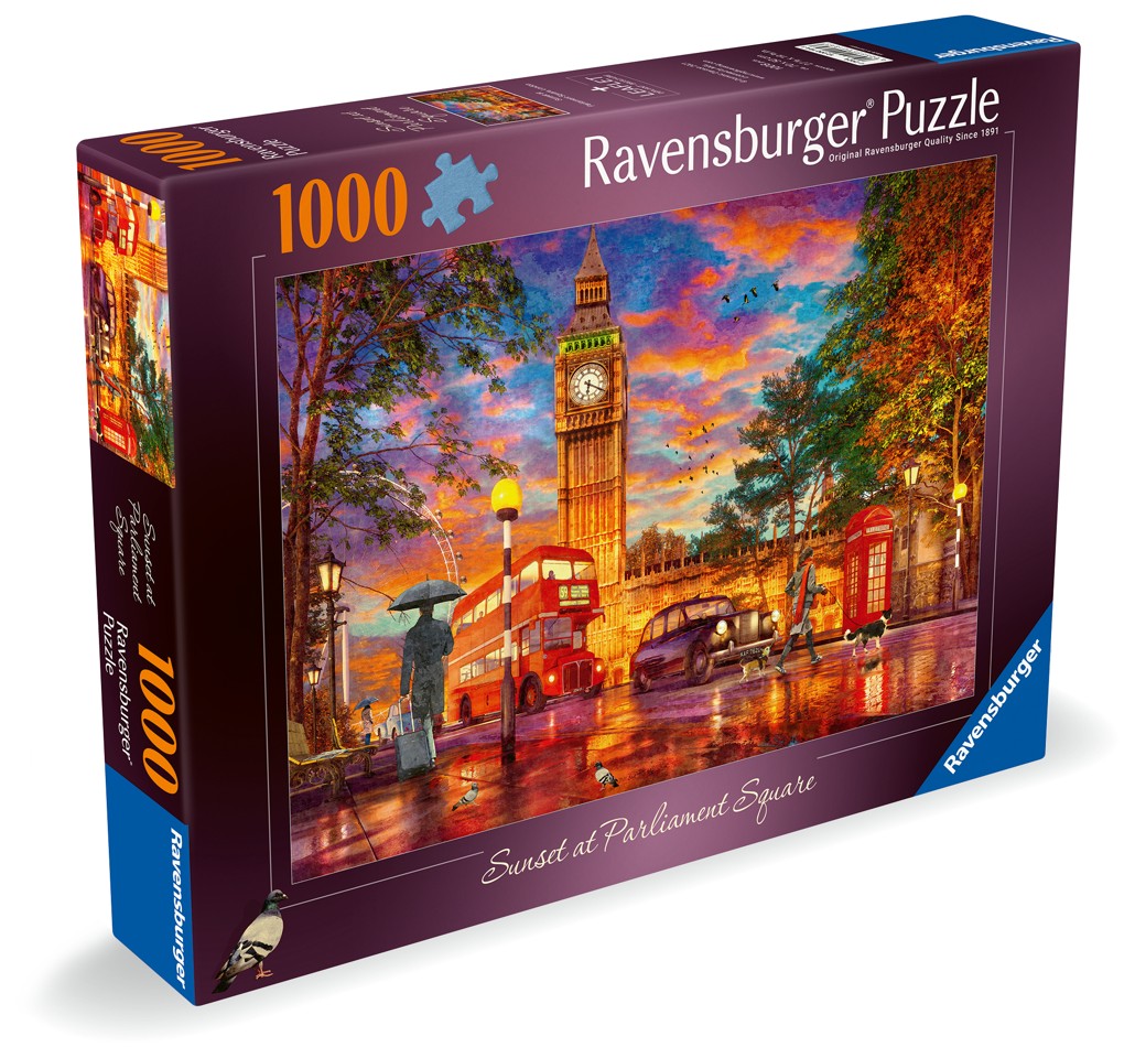 Ravensburger - Puslespil Sunset At Parliament Square 1000 brikker