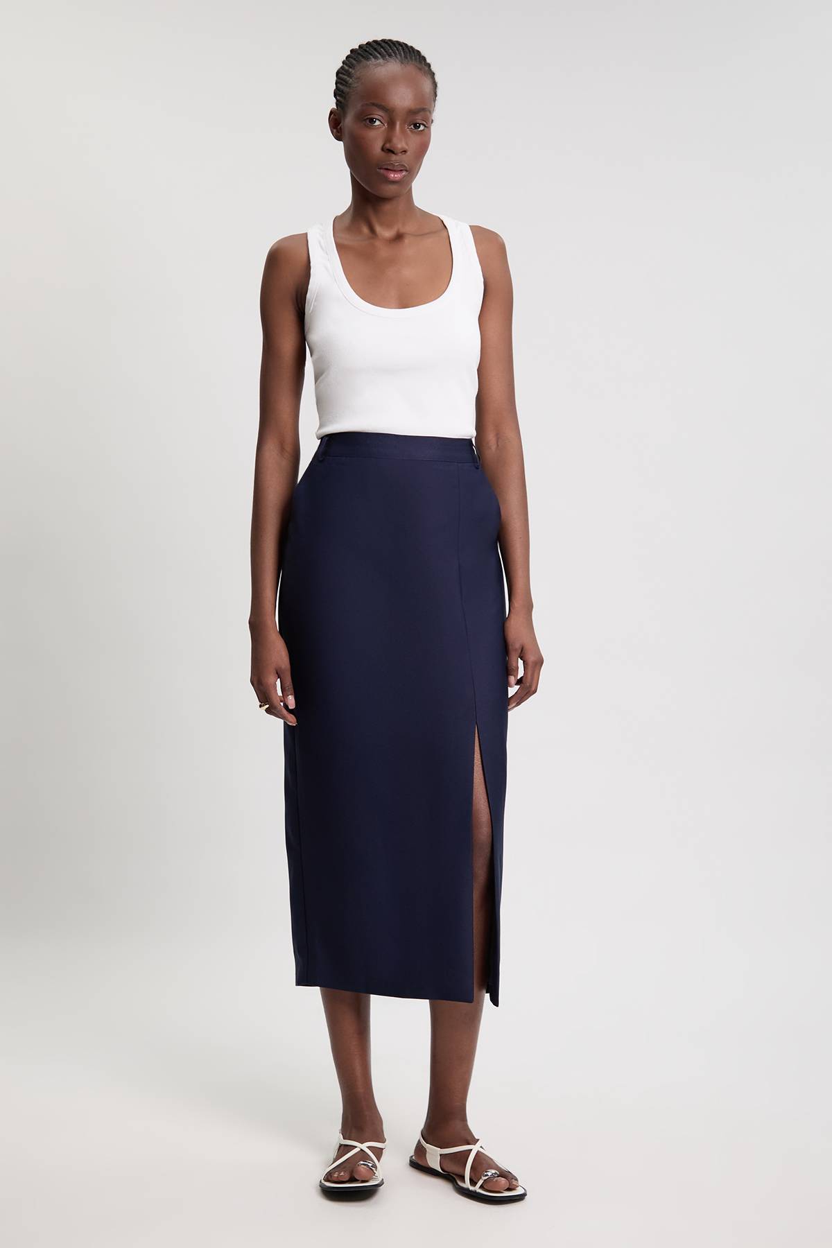 KarenMillen Jupe Crayon Midi Ajustée En Satin Petite