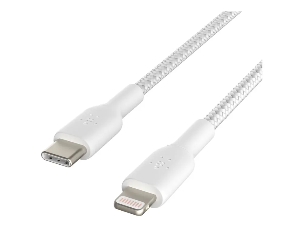Belkin BoostCharge - Lightning-kabel - 24 pin USB-C han til Lightning han - 2 m - hvid - USB Power Delivery (18 W)