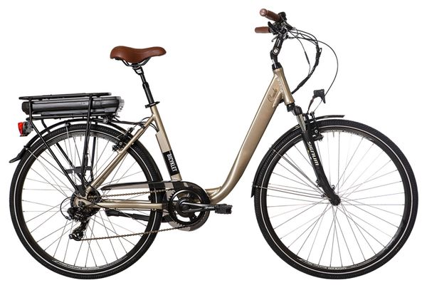 Vélo de Ville Électrique Mixte Bicyklet Claude Shimano Tourney 7V 500 Wh 700 mm Beige Marron - Produit Reconditionné