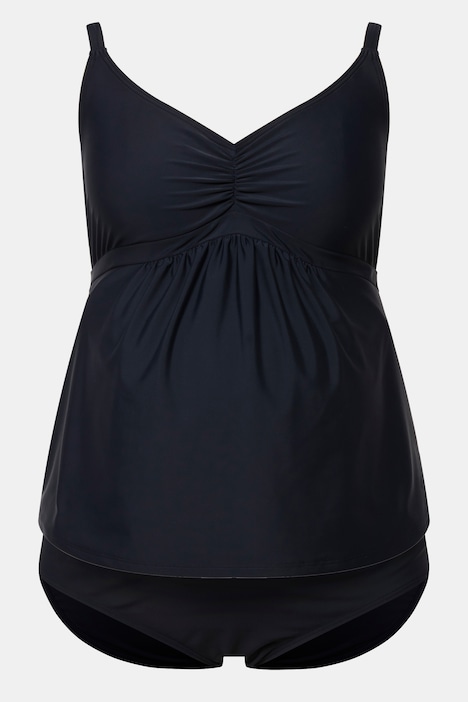 Bellieva-Tankini, Streifen, ohne Softcups, breiter Bund