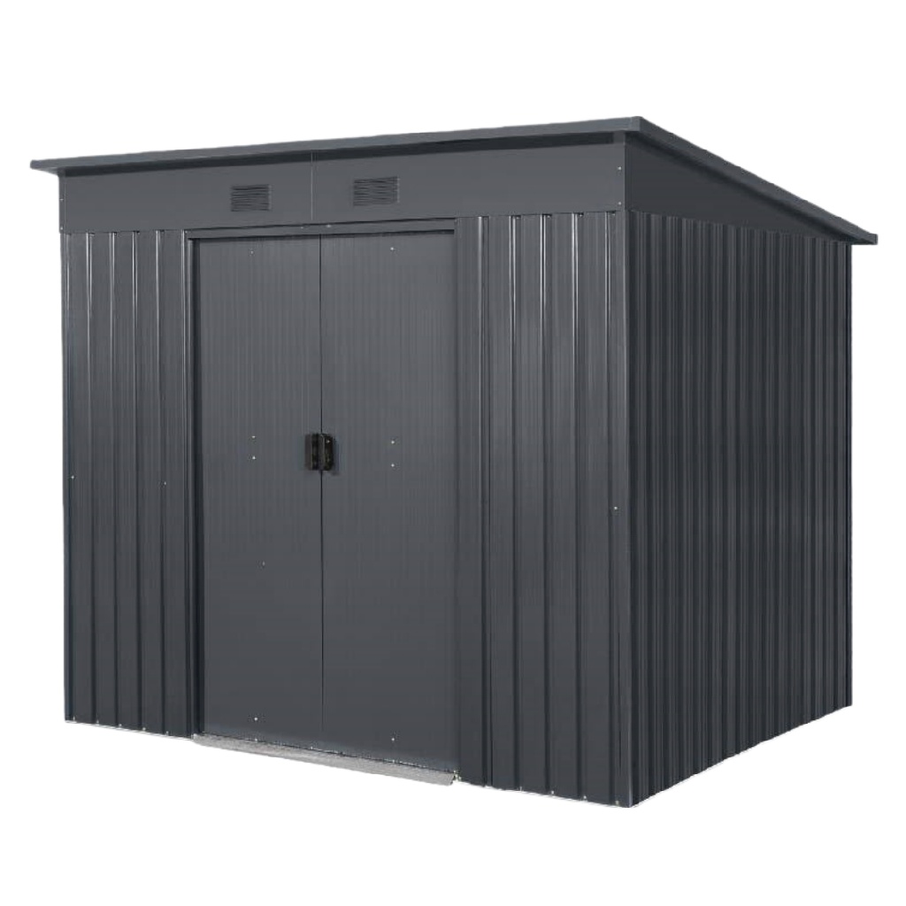Pergola bioclimatique en aluminium gris anthracite à lames orientables