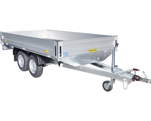 Humbaur High M Tandem twee-assige aanhangwagen, 2650 x 1650 x 300 mm, geremd, toegestaan totaalgewicht 2000 kg