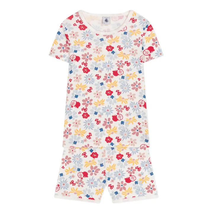Petit Bateau Pyjama Short Manoir Fleurs | Blanc