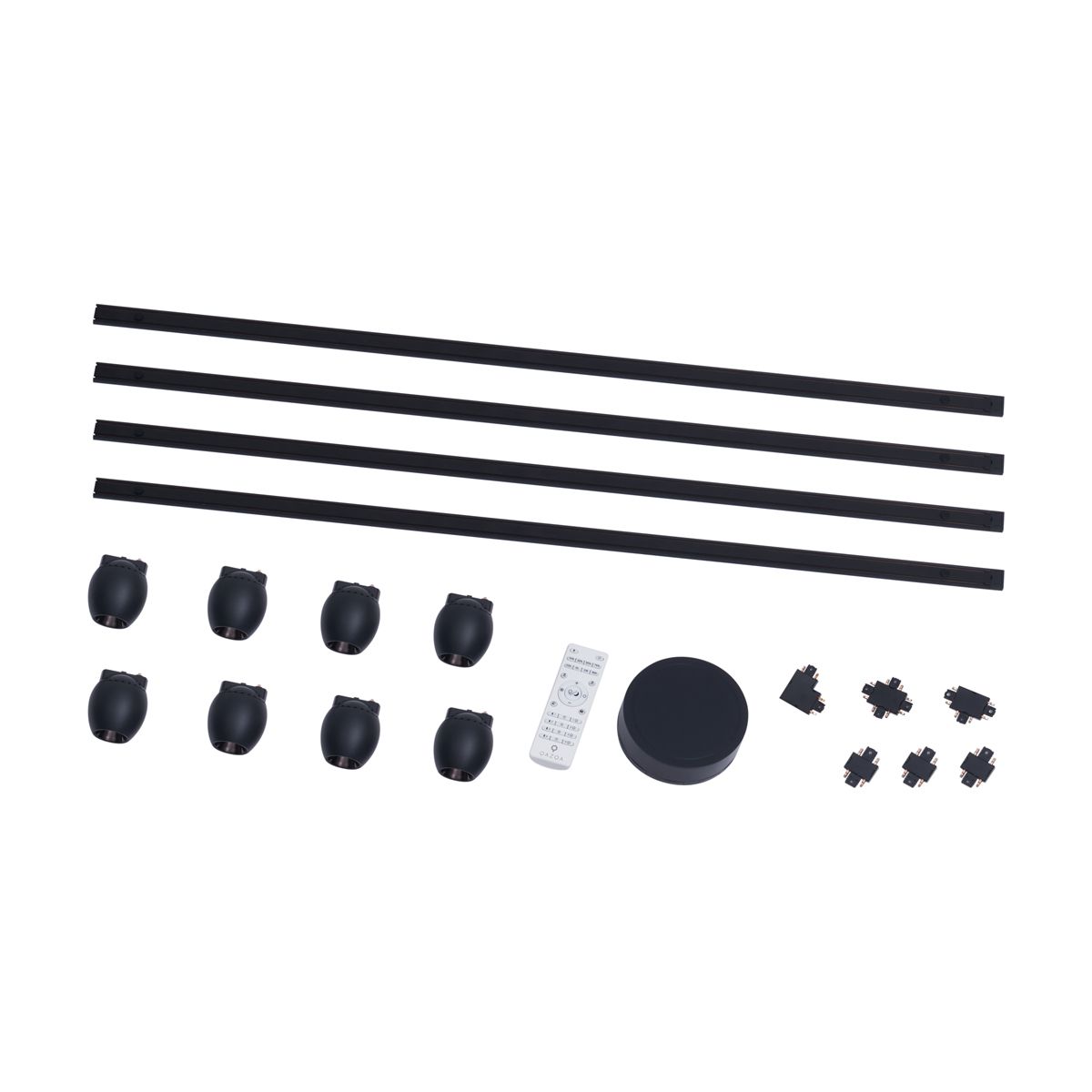 Modern railsysteem met 8 spots zwart 1-fase - Magnetic Zagaye