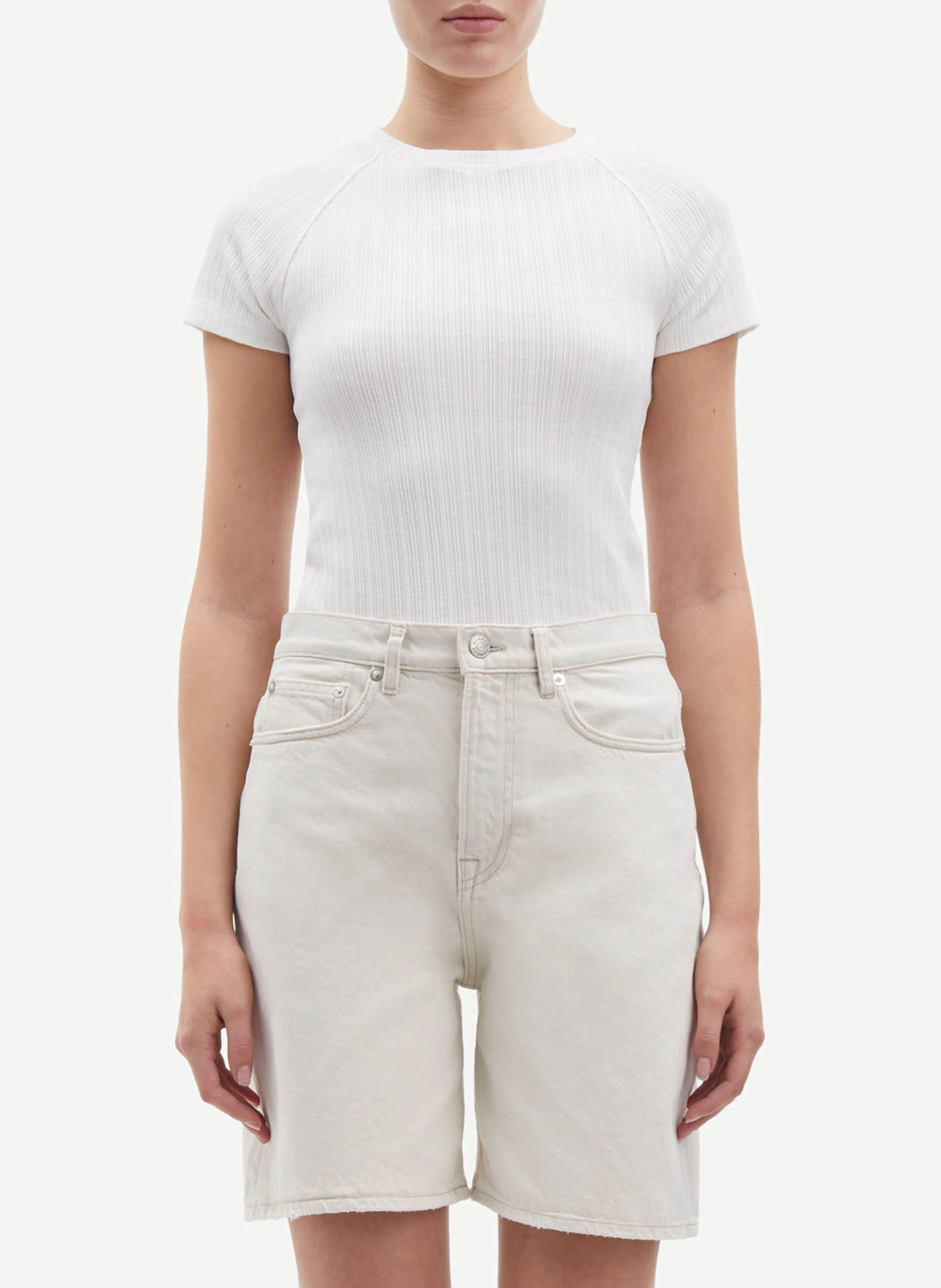 SALINN - Tee-shirt col rond en coton organique | Blanc