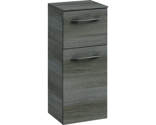 Pelipal Sunline 104 badkamermeubelset (B x H x D 161 x 200 x 50,5 cm), grafiet getextureerde fronten, 5-delige set bestaande uit witte mineraalstenen wastafel, badmeubel en spiegelkast met LED-verlichting.